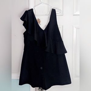 One Shoulder BLACK Romper. Worn once.